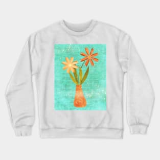 Orange Flowers in Vase Crewneck Sweatshirt